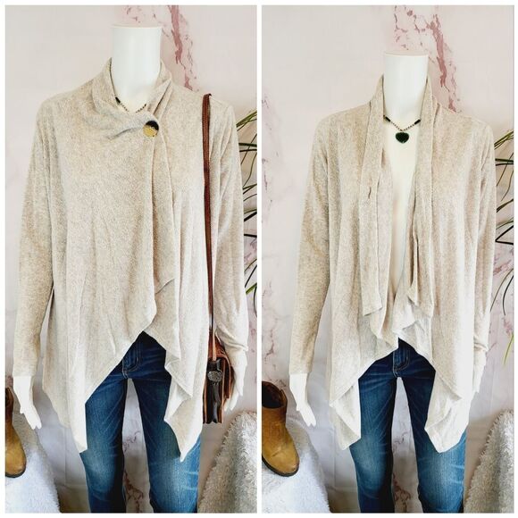 Bobeau convertible wrap super soft texture knit warm and cardigan - Picture 1 of 8